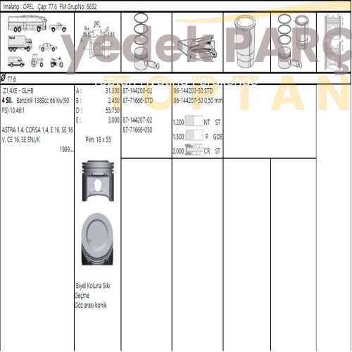 GOETZE OPEL SEGMAN 0.50 77.60MM CORSAC ASTRAG 1.4 16V Z14XE